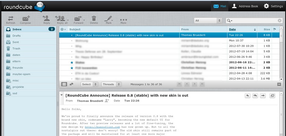 roundcube dashboard